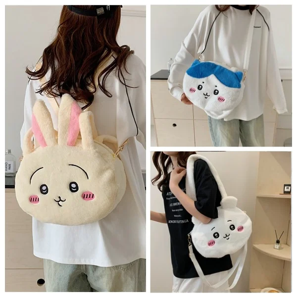 Милый плюшевый рюкзак chiikawa из трех предметов