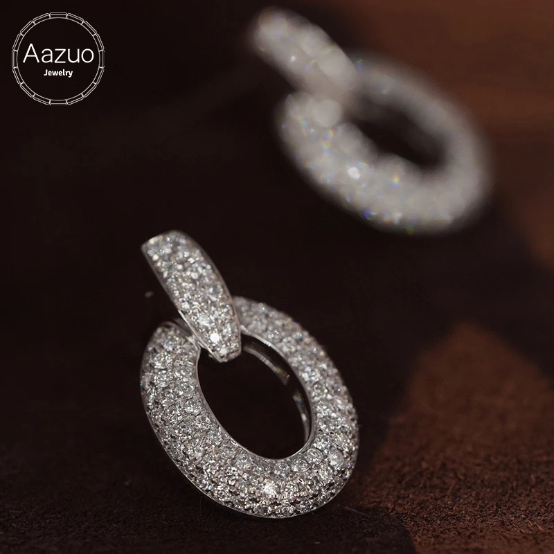 Серьги-гвоздики aazuo из белого золота с бриллиантами
