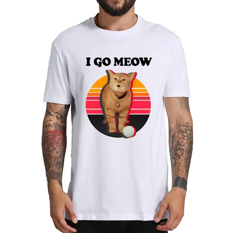 Футболка унисекс с надписью «i go meow cat sing»