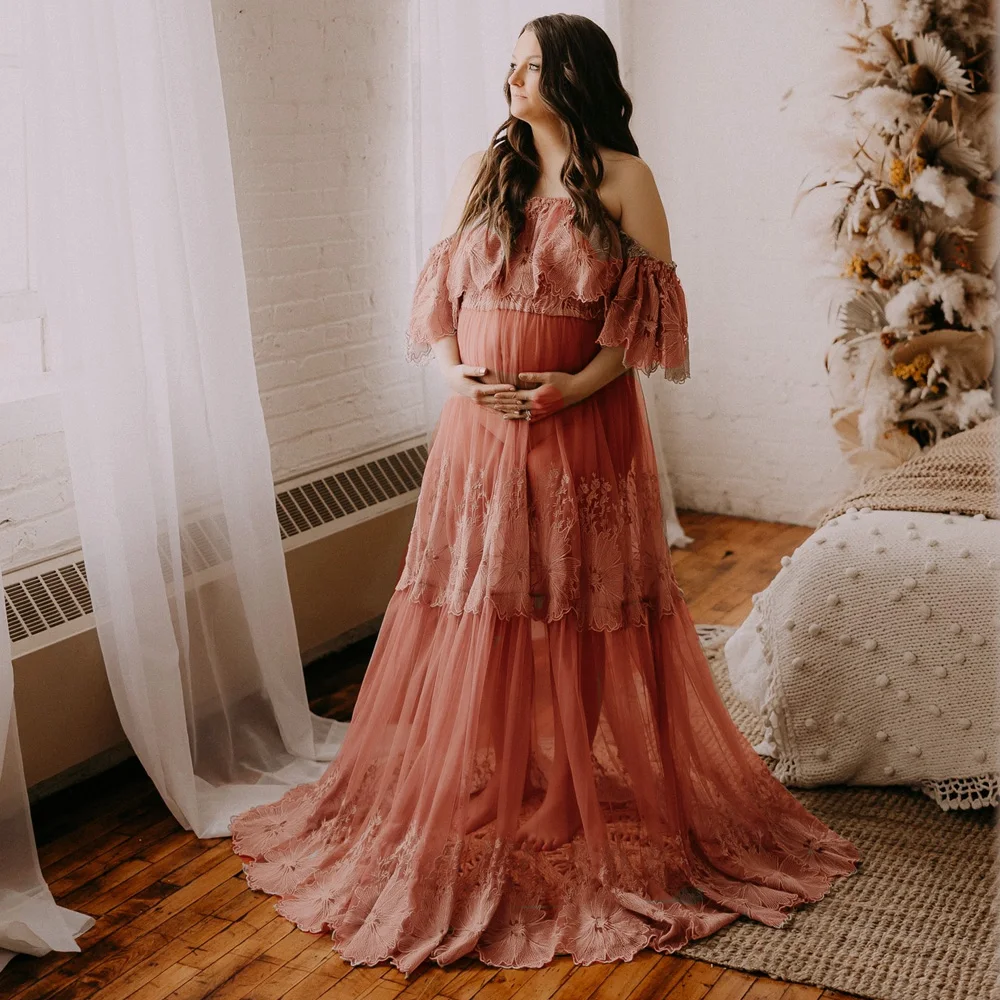 Сетчатое кружевное платье с вышивкой - Фотография_6