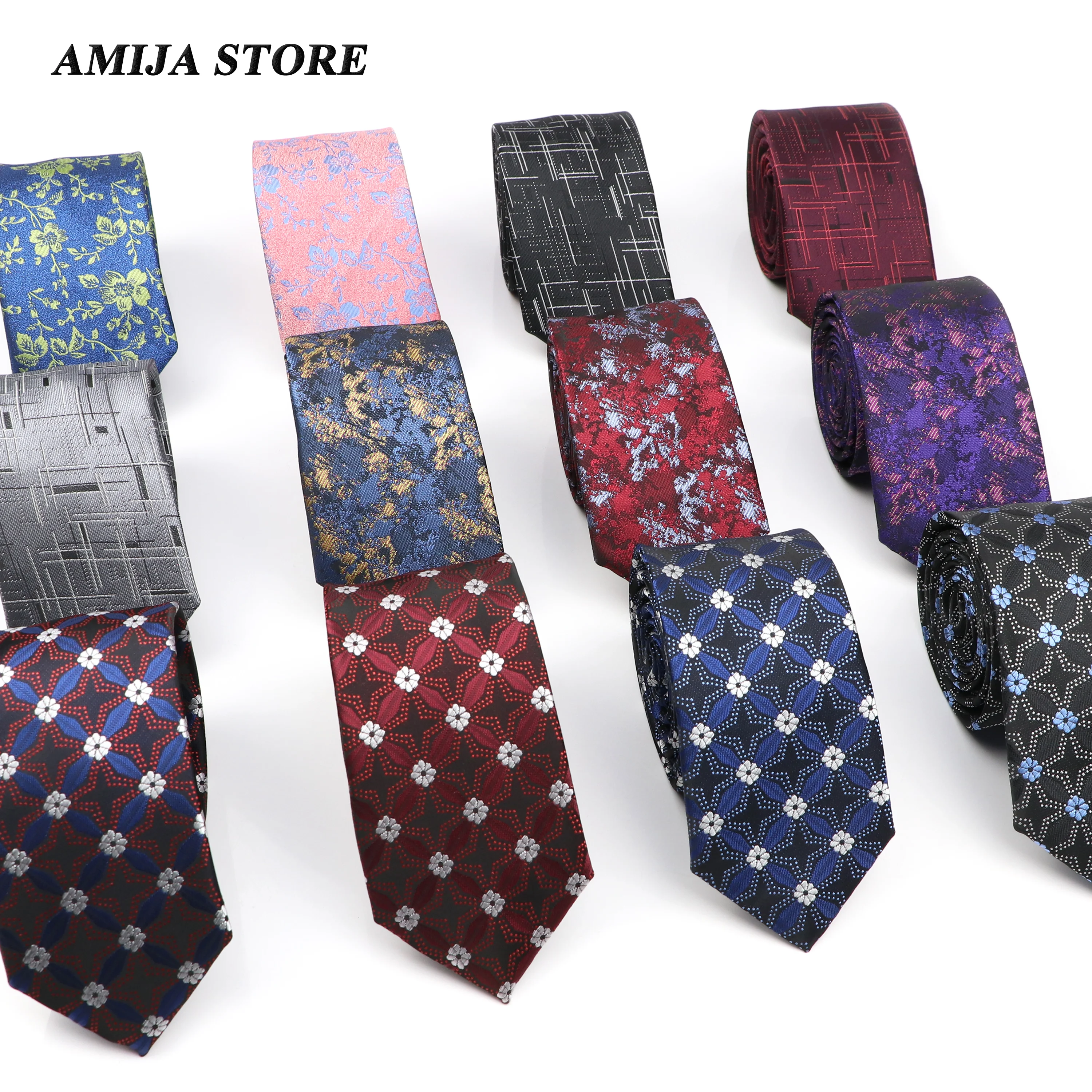 Галстук жаккардовый мужской с цветочным принтом