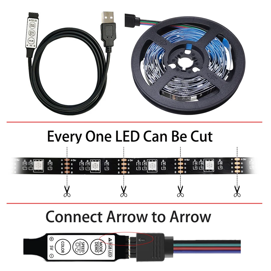 Nowyey rgb 5050 dc5v usb светодиодная - Фотография_4