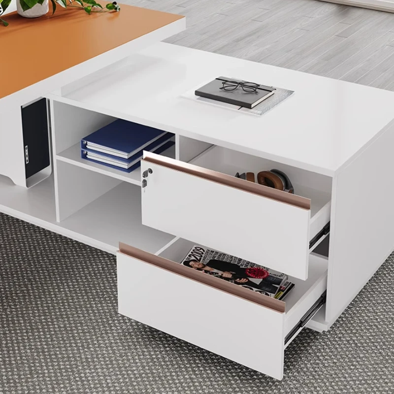 Современный легкий роскошный офисный органайзер l-образной формы с ящиками - Фотография_5