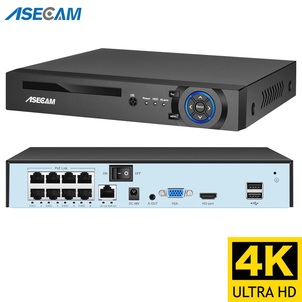 4k ultra hd poe nvr видеорегистратор распознавание лиц onvif h