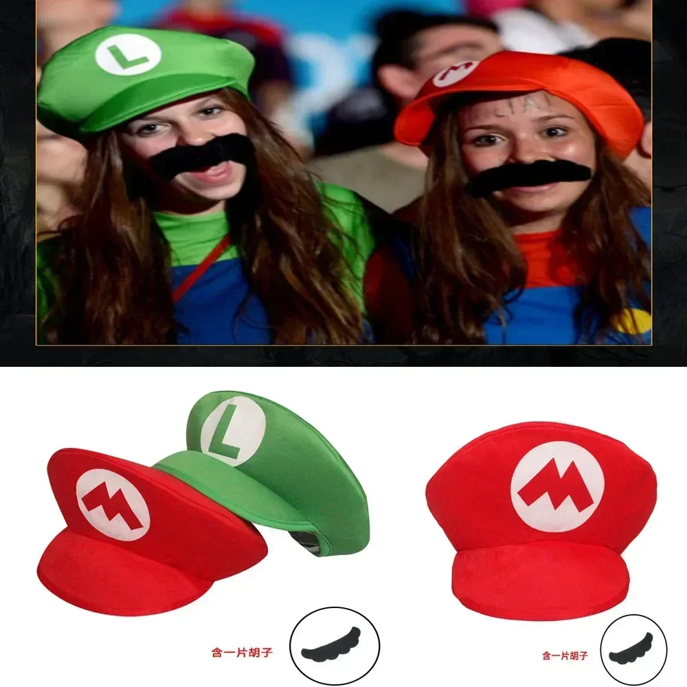 Super marios bros мультяшная шляпа для взрослых и детей - Фотография_2