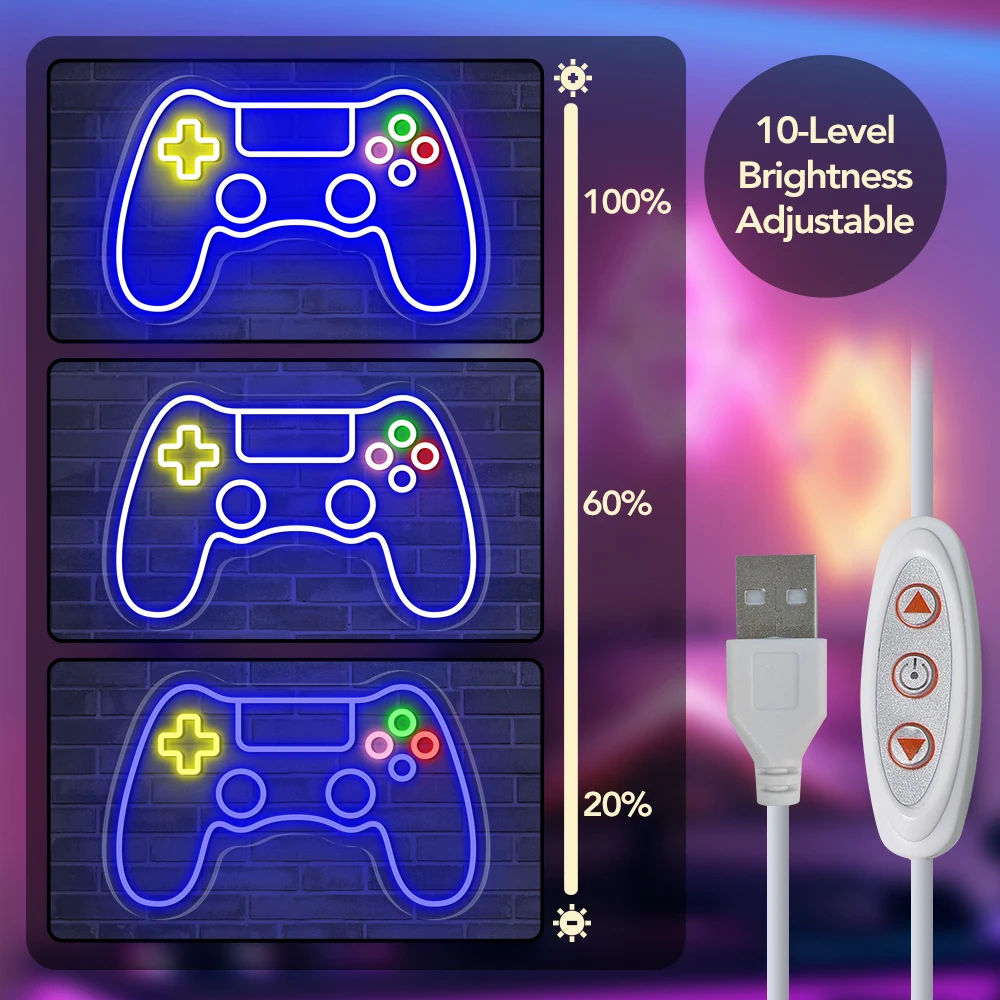 Неоновая вывеска геймера - Фотография_4