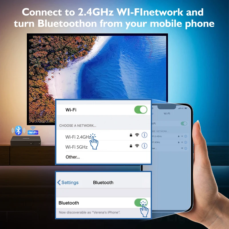 Ambient tv pc подсветка smart wi-fi светодиодная лента для hdmi 2 - Фотография_5