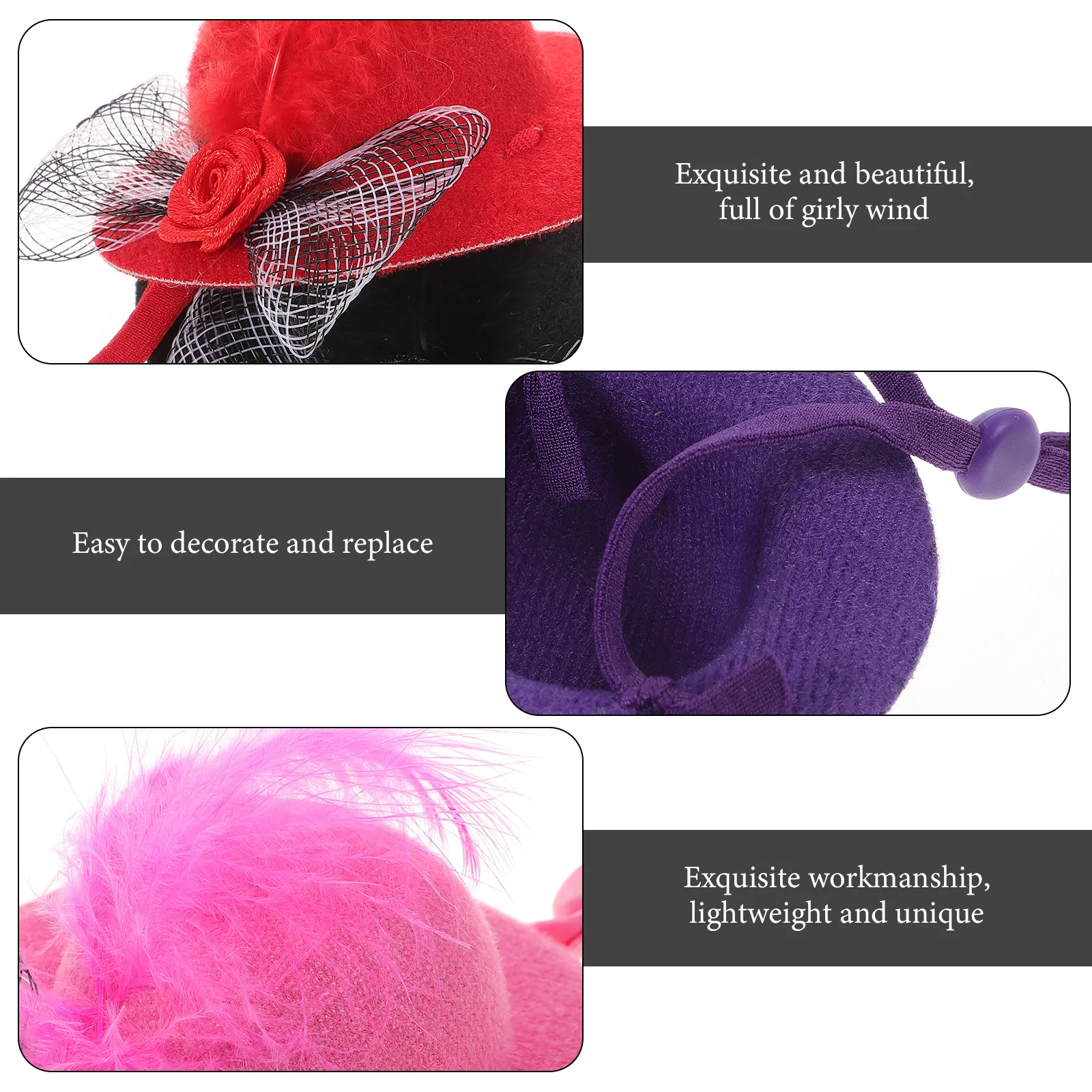 Мини-цилиндры, украшение для волос принцессы