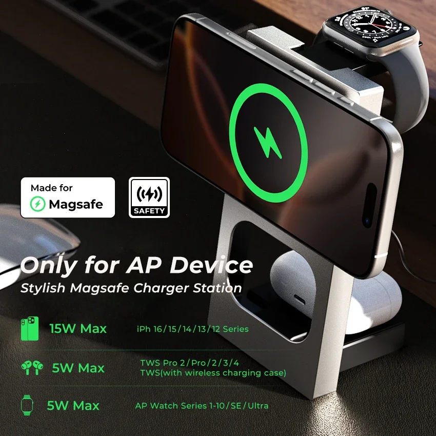 Многофункциональное беспроводное быстрое зарядное устройство 15 вт - Фотография_3