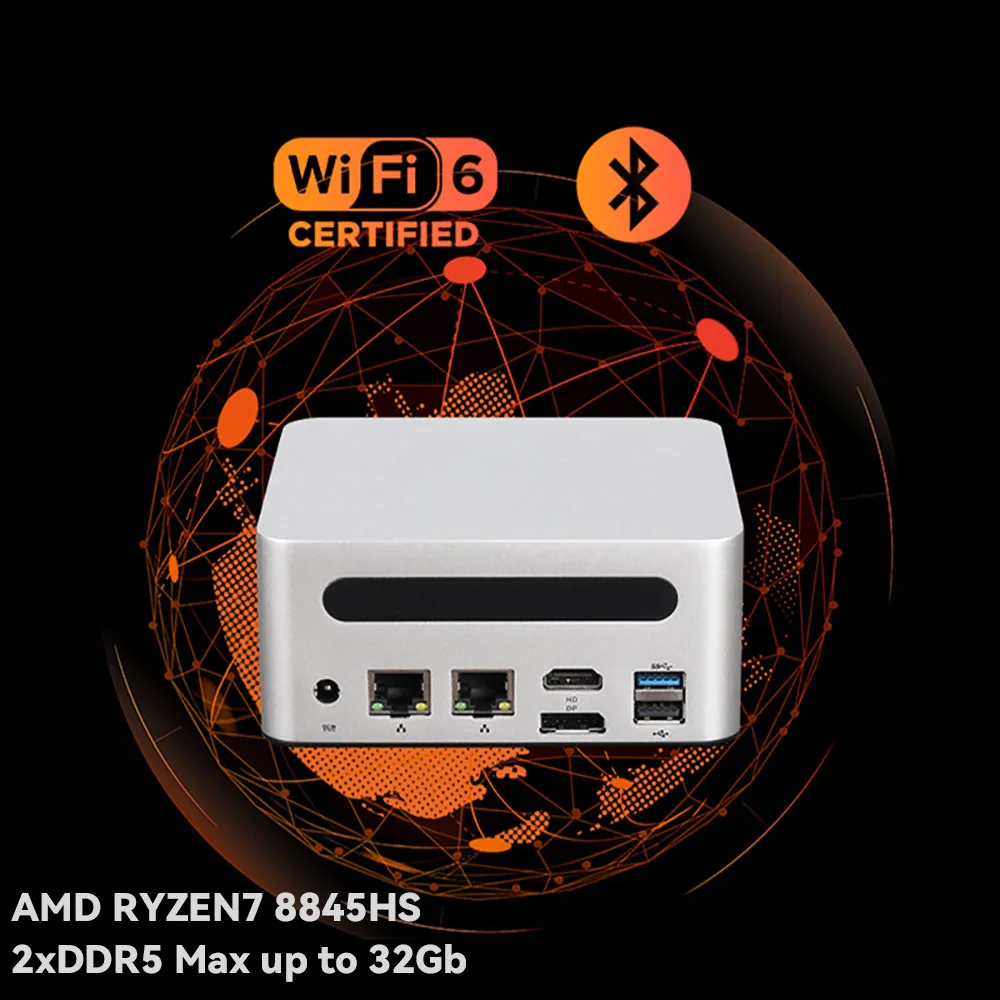 Игровой мини-пк с поддержкой amd ryzen7 8845hs win10 linux dual ddr5 2xm