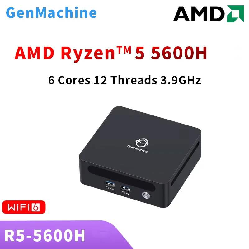 Genmachine amd ryzen 5 5600h мини-пк