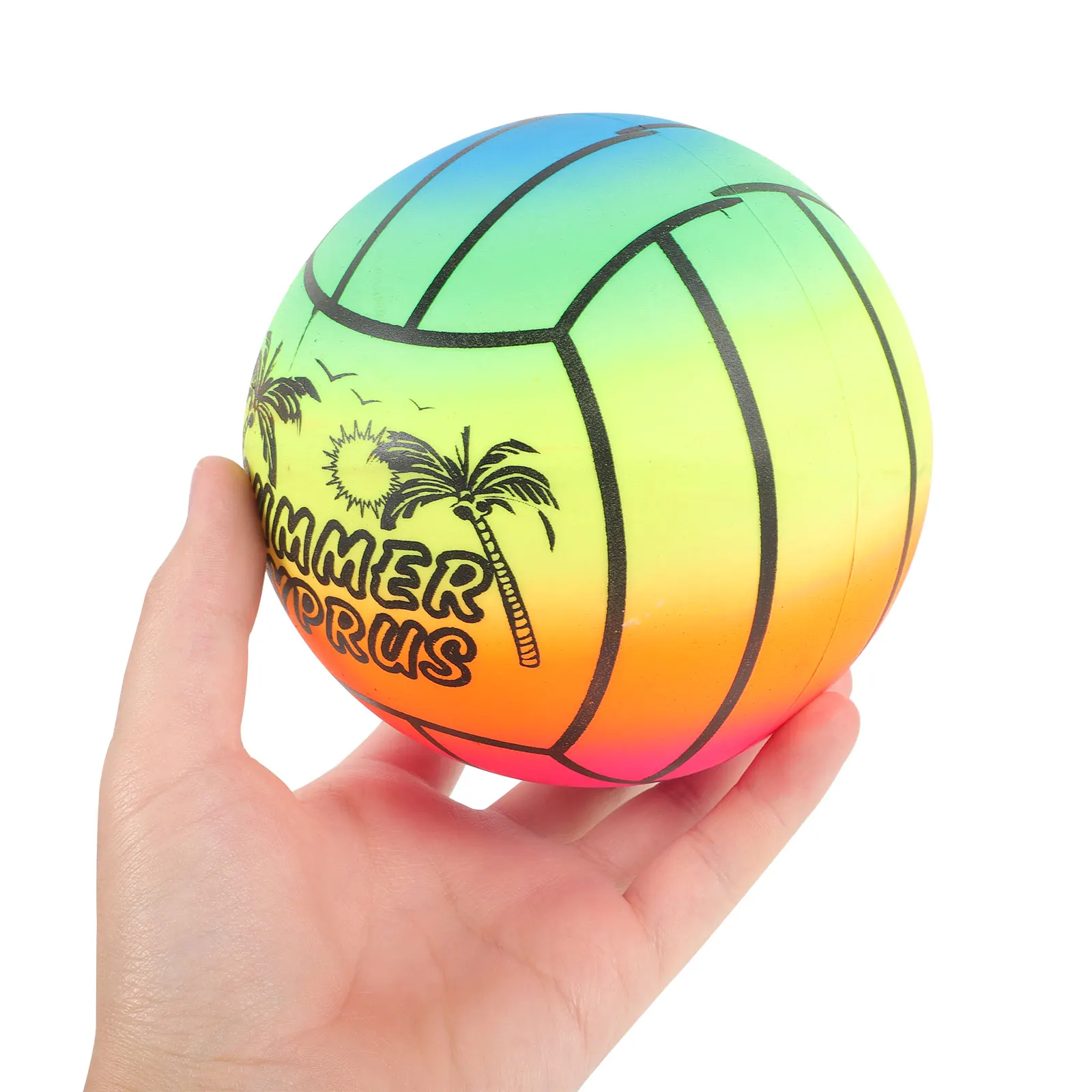 Радужный эластичный прыгающий мяч для детей - Фотография_6