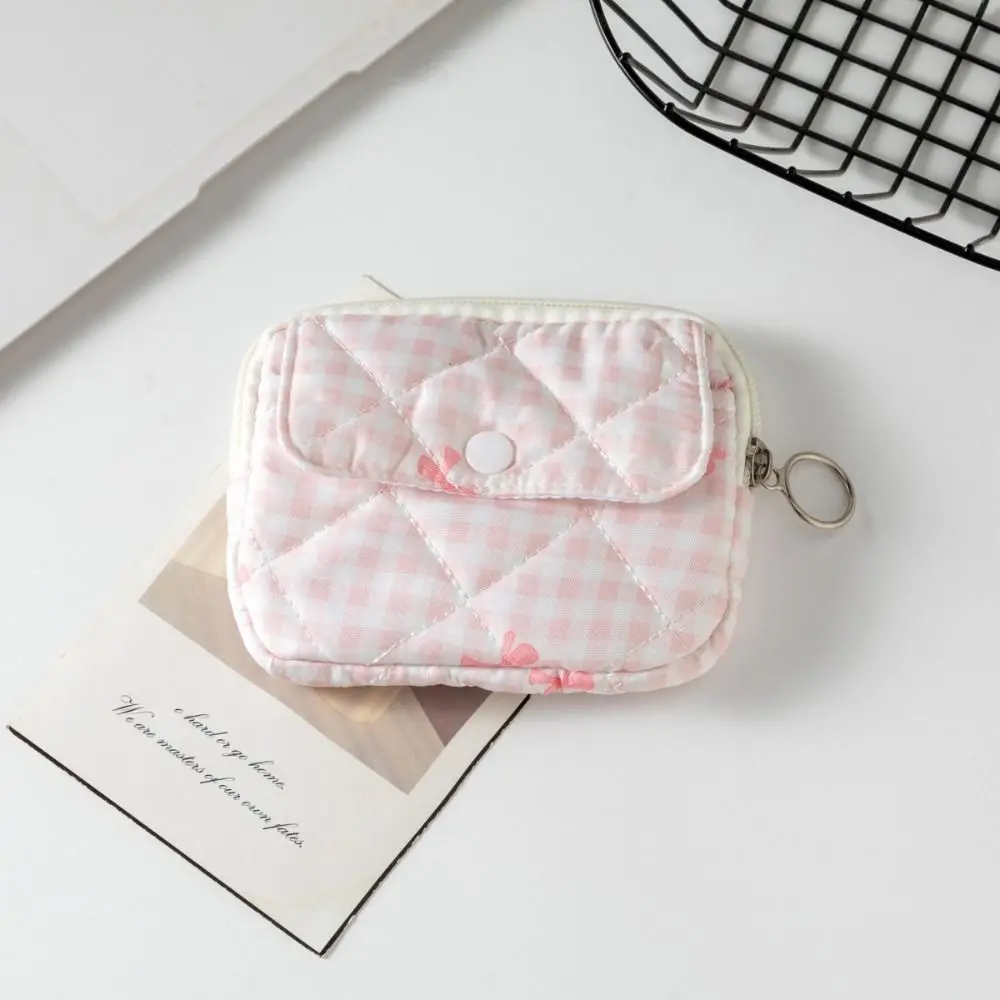 Новый мультяшный цветочный кошелек для монет с бантом и принтом - Фотография_5