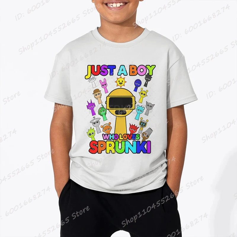 Футболки с принтом just a boy who loves sprunki