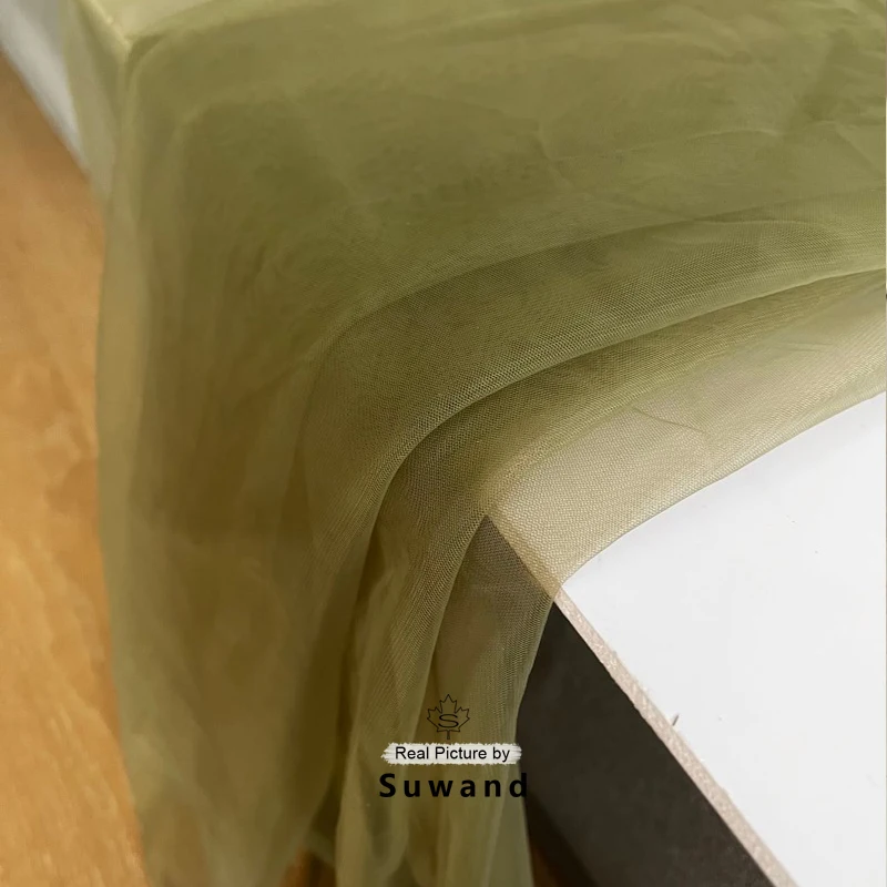Коричневая оливковая ткань для украшения свадьбы - Фотография_3