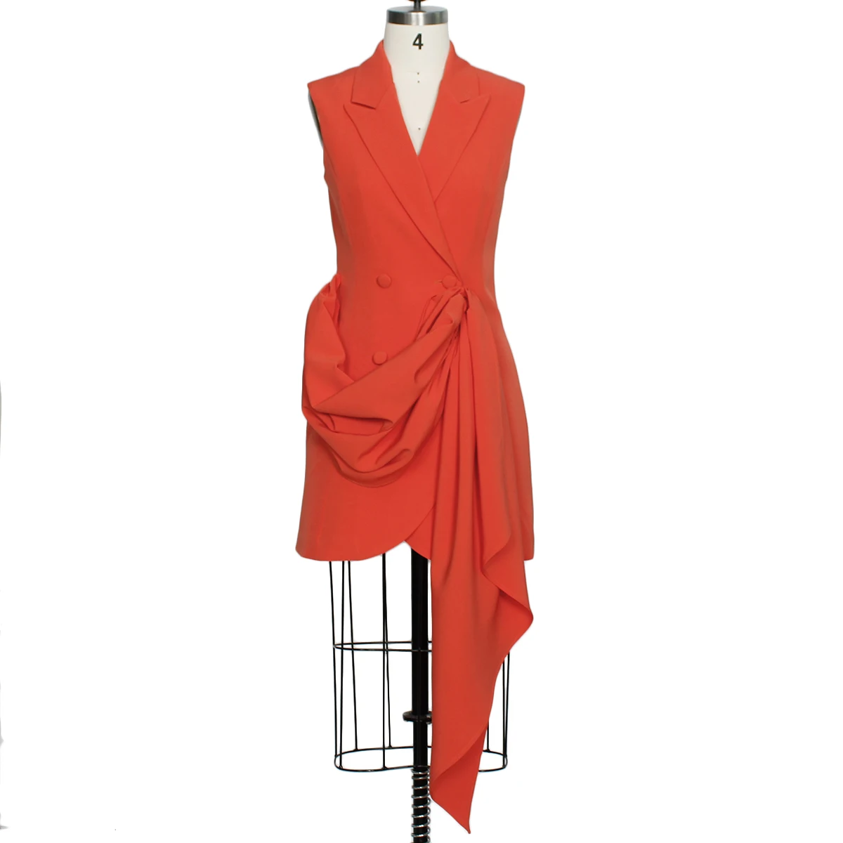 Женский оранжевый двубортный модный пиджак traf весна 2025 года - Фотография_3