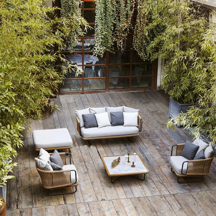 Уличная мебель алюминиевый каркас уличная плетеная мебель - Фотография_2