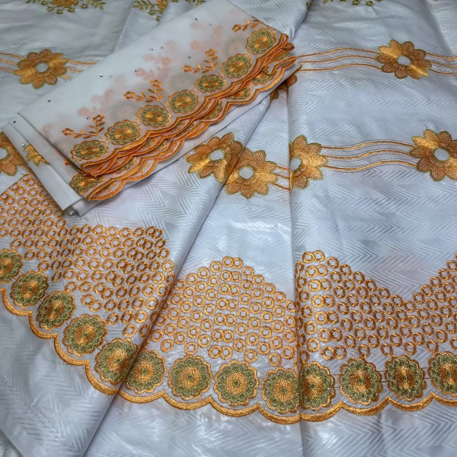 7 ярдов вышивка африканская ткань - Фотография_2