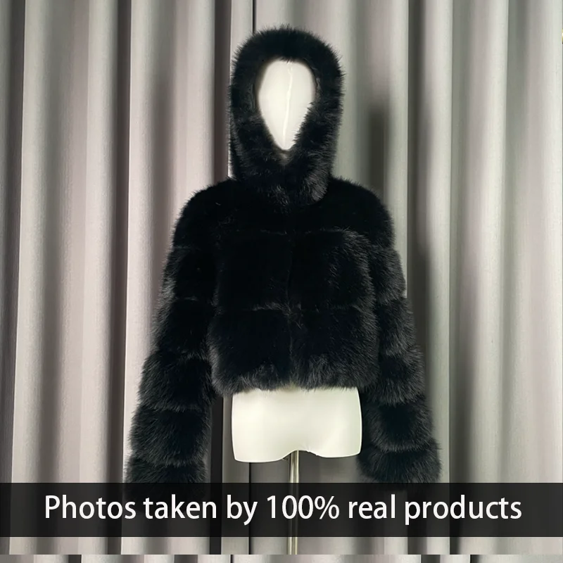 Зимняя теплая женская куртка из искусственного лисьего меха - Фотография_4
