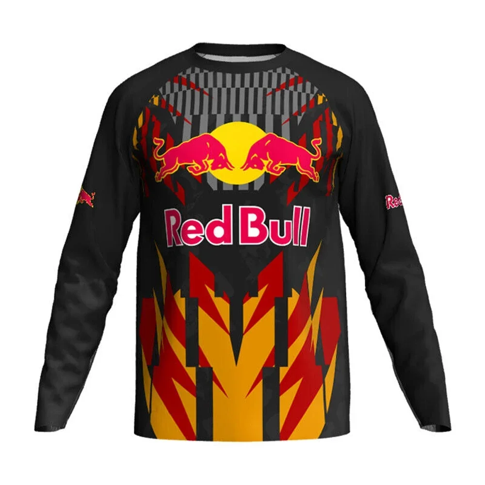 Летняя быстросохнущая дышащая тренировочная рубашка red bull для фитнеса