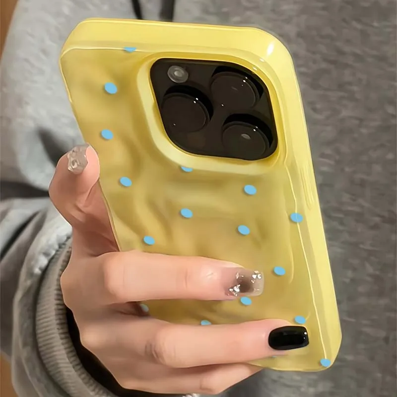 Черный, белый, синий чехол в горошек для iphone 11 - Фотография_4