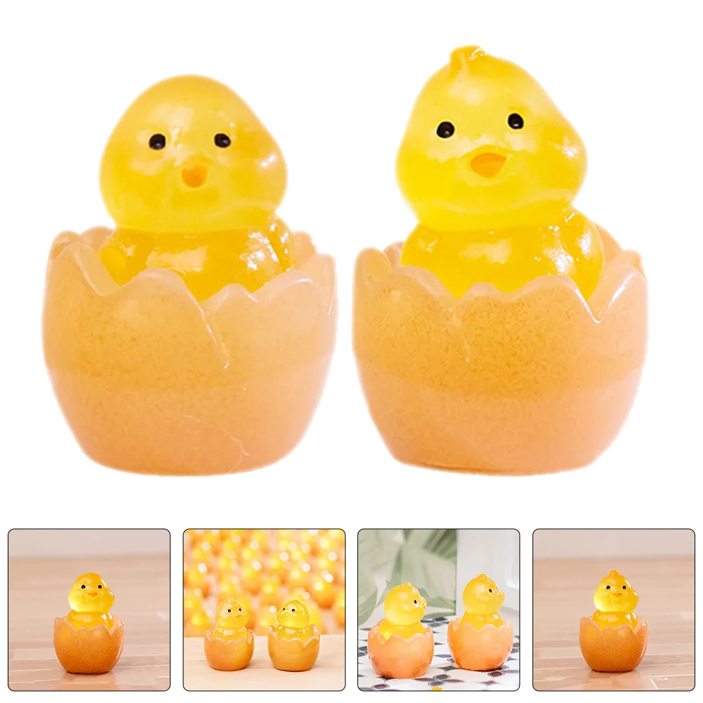 Миниатюрные смоляные светящиеся статуи цыплят-утки - Фотография_6