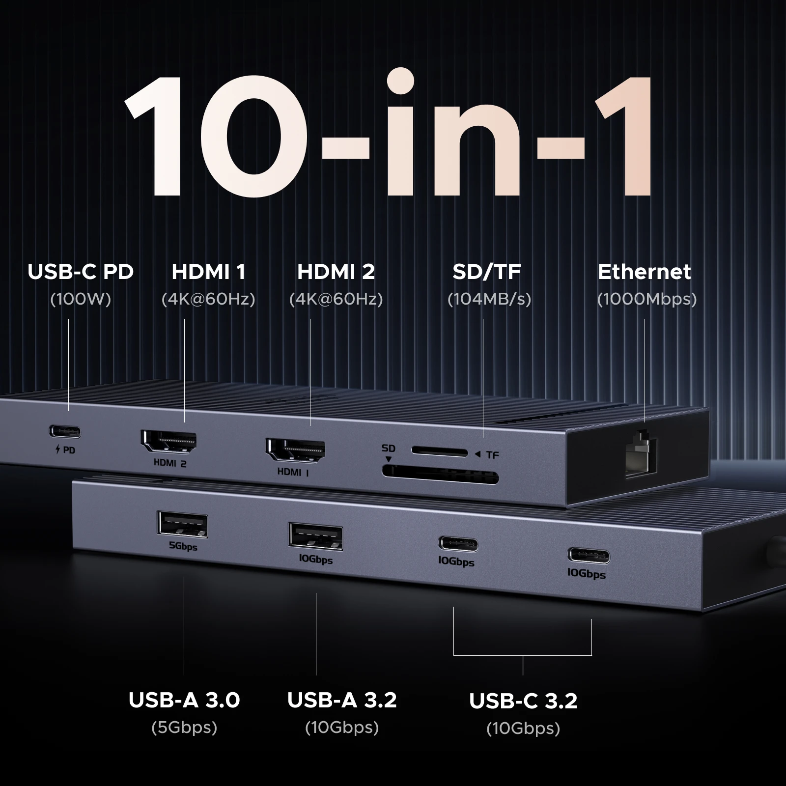 Ugreen usb c hub 10-в-1 4k60 гц hdmi usb3 - Фотография_2