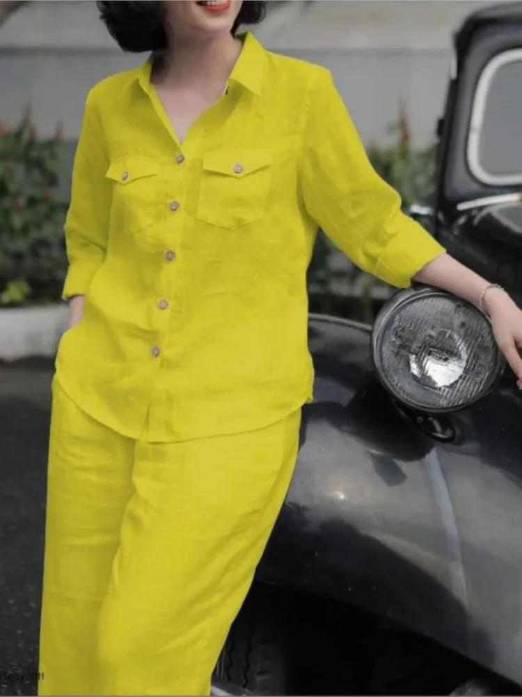 Женские элегантные рубашки с длинными рукавами и воротником с лацканами - Фотография_2