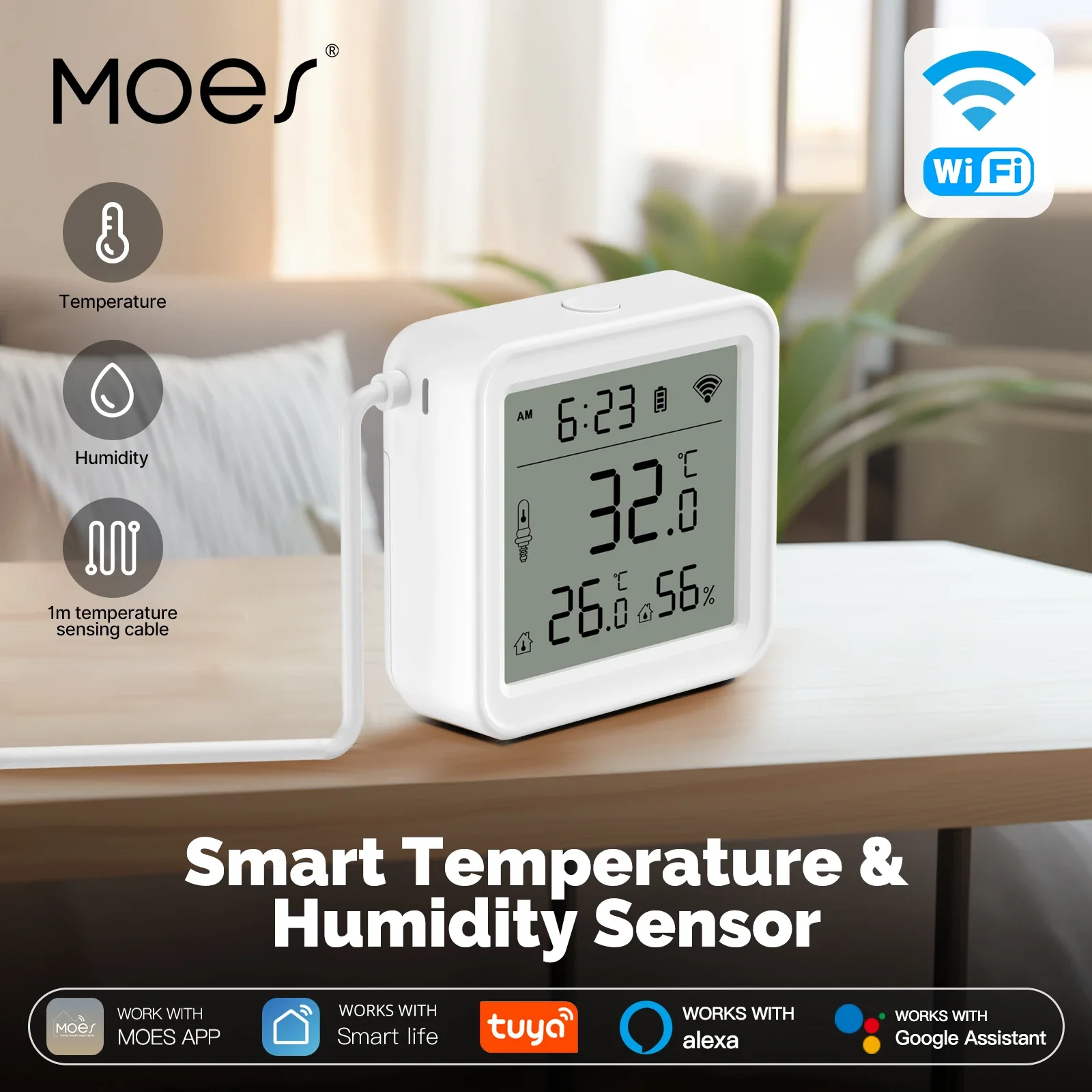 Moes tuya wi-fi умный датчик температуры