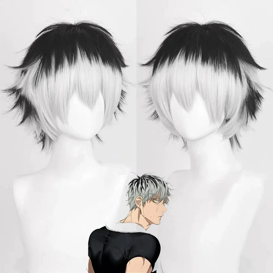 Ranyu haikyuu kotaro bokuto парики синтетические прямые короткие черные