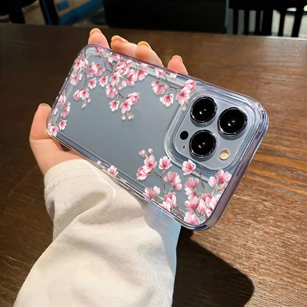 Прозрачный чехол для телефона с цветочным узором для девочек для iphone 16 - Фотография_5