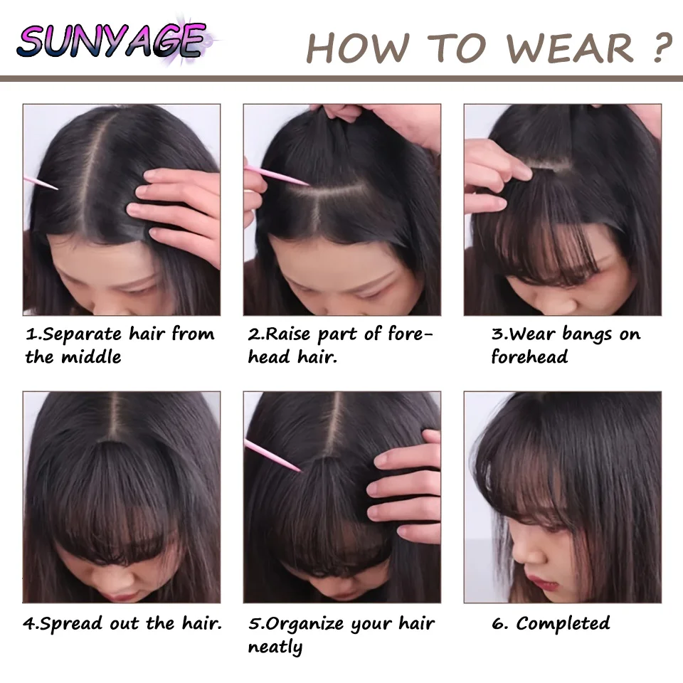 Sunyage натуральные прямые синтетические - Фотография_4