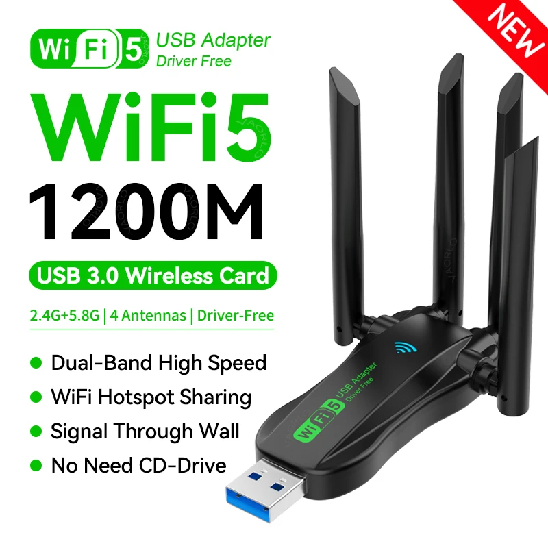 Двухдиапазонный 1200 мбит/с wifi usb-адаптер 2