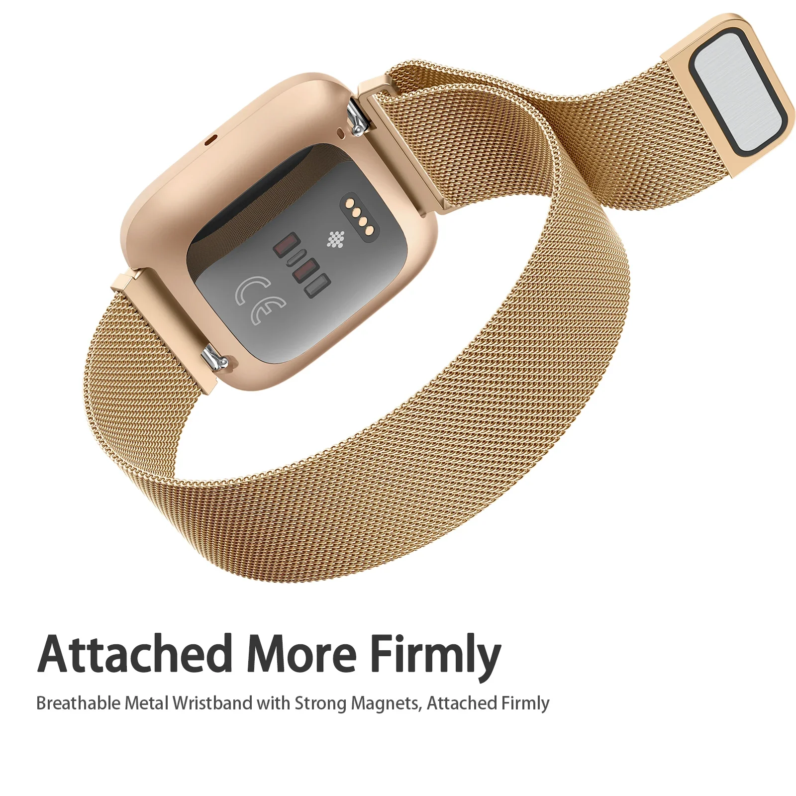 Металлический магнитный ремешок для fitbit versa 1 2 3/versa 4 - Фотография_2