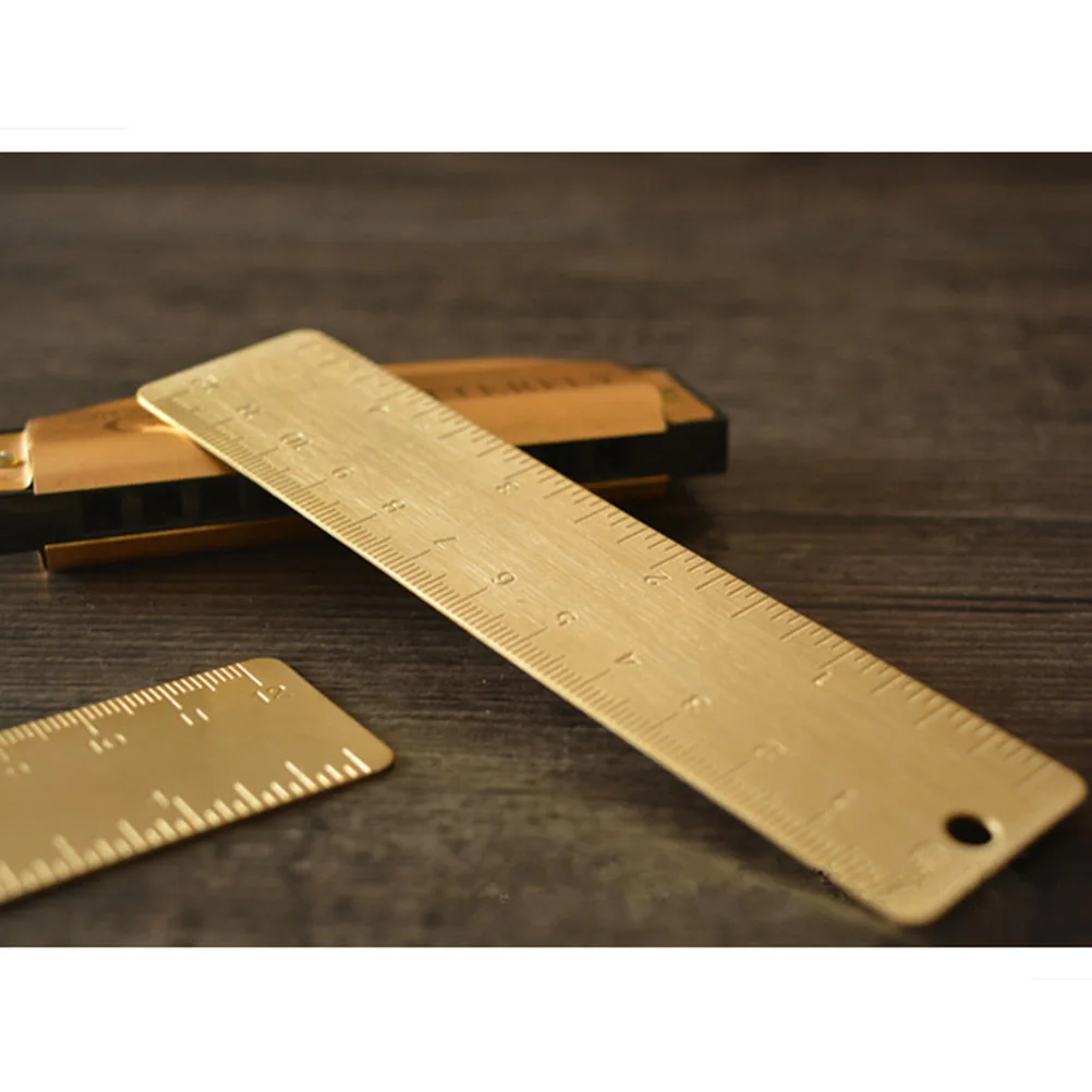 Мини-ретро латунная линейка с гравировкой - Фотография_5