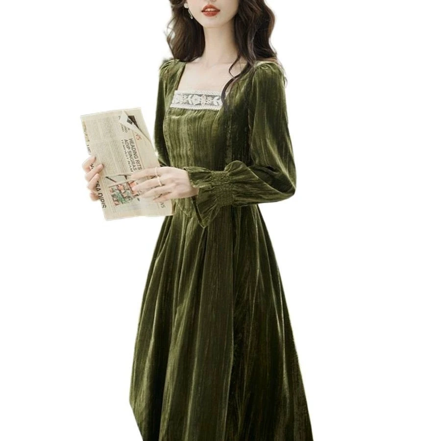 Элегантное винтажное бархатное платье миди - Фотография_6