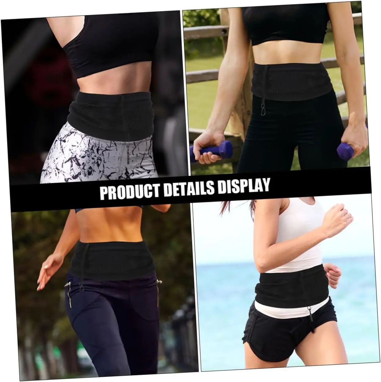 Эластичная высокоэластичная поясная сумка для бега большой емкости - Фотография_4