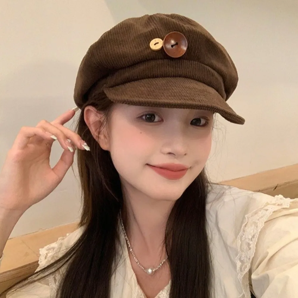 Ретро y2k берет с двойной пуговицей - Фотография_3