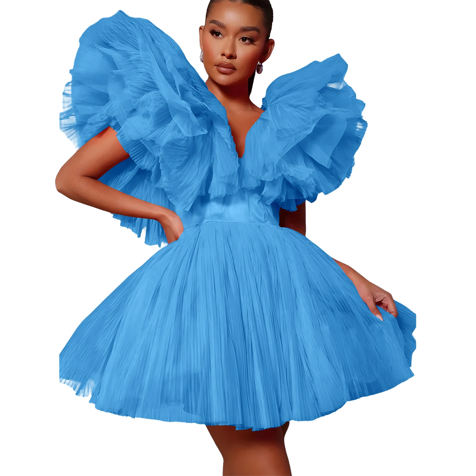 100+ цветов, пышные тюлевые короткие платья для встречи выпускников - Фотография_4