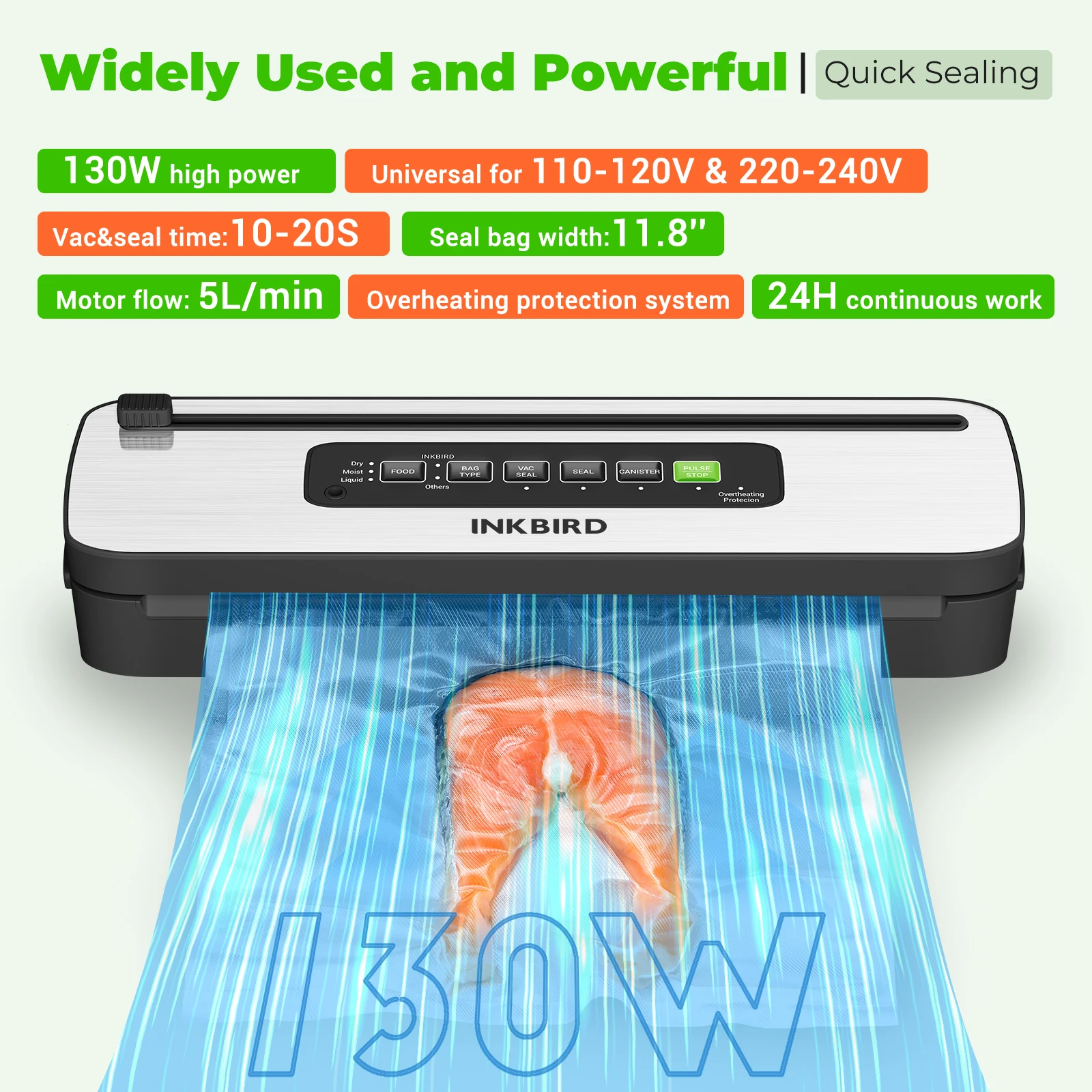 Inkbird ink-vs05 домашний вакуумный упаковщик 220 в - Фотография_5