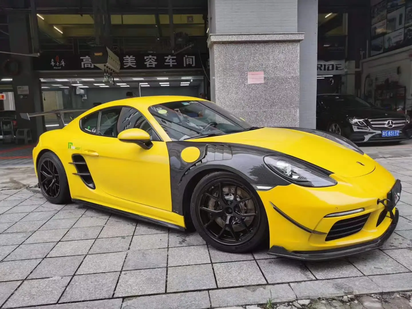 Для porsche 718 boxster cayman 3k саржевое сухое углеродное волокно - Фотография_4