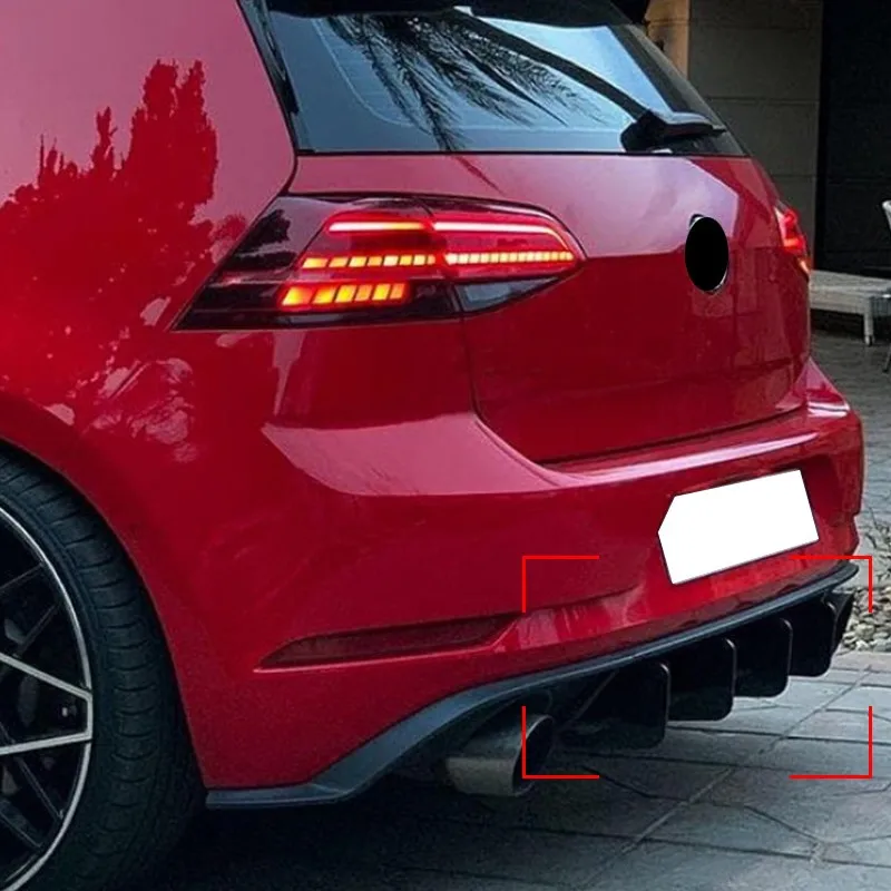 Автомобильный диффузор заднего бампера для vw golf mk7.5 gti 2017-2019 - Фотография_3