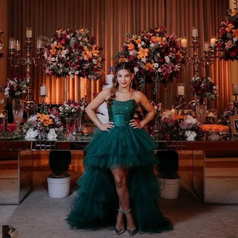 Темно-зеленые платья quinceanera