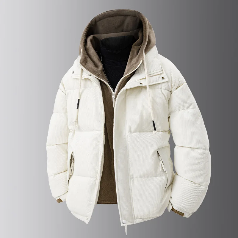 Мужская куртка на хлопковой подкладке с капюшоном на осень-зиму - Фотография_3
