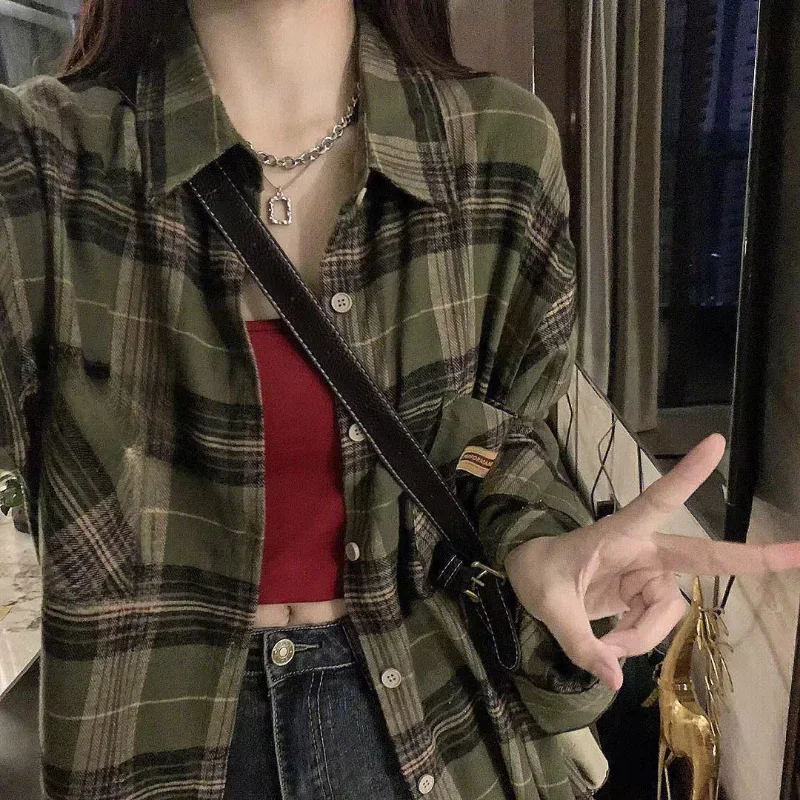 Deeptown harajuku зеленая клетчатая - Фотография_2