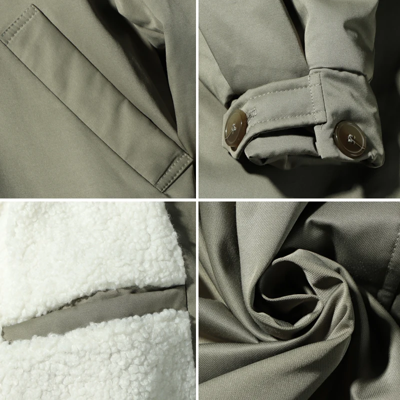 Флисовая парка с воротником из овечьей шерсти в американском стиле - Фотография_4