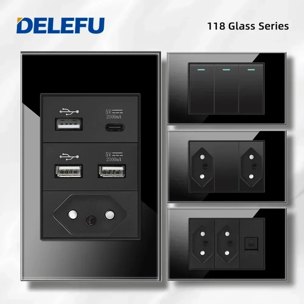 Delefu 4*2 черное закаленное стекло