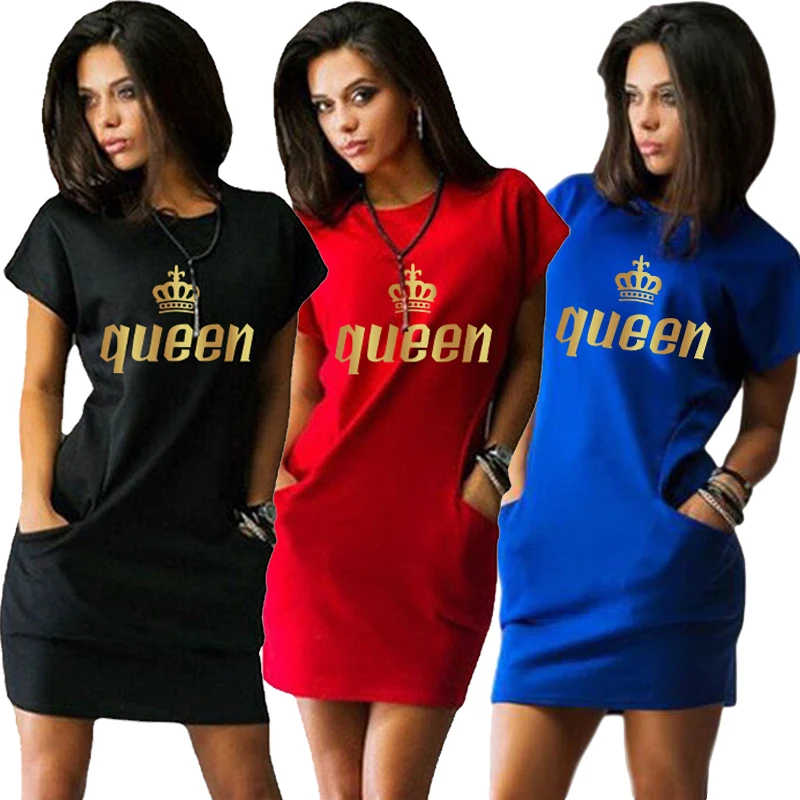 Новое женское летнее повседневное платье с короткими рукавами
