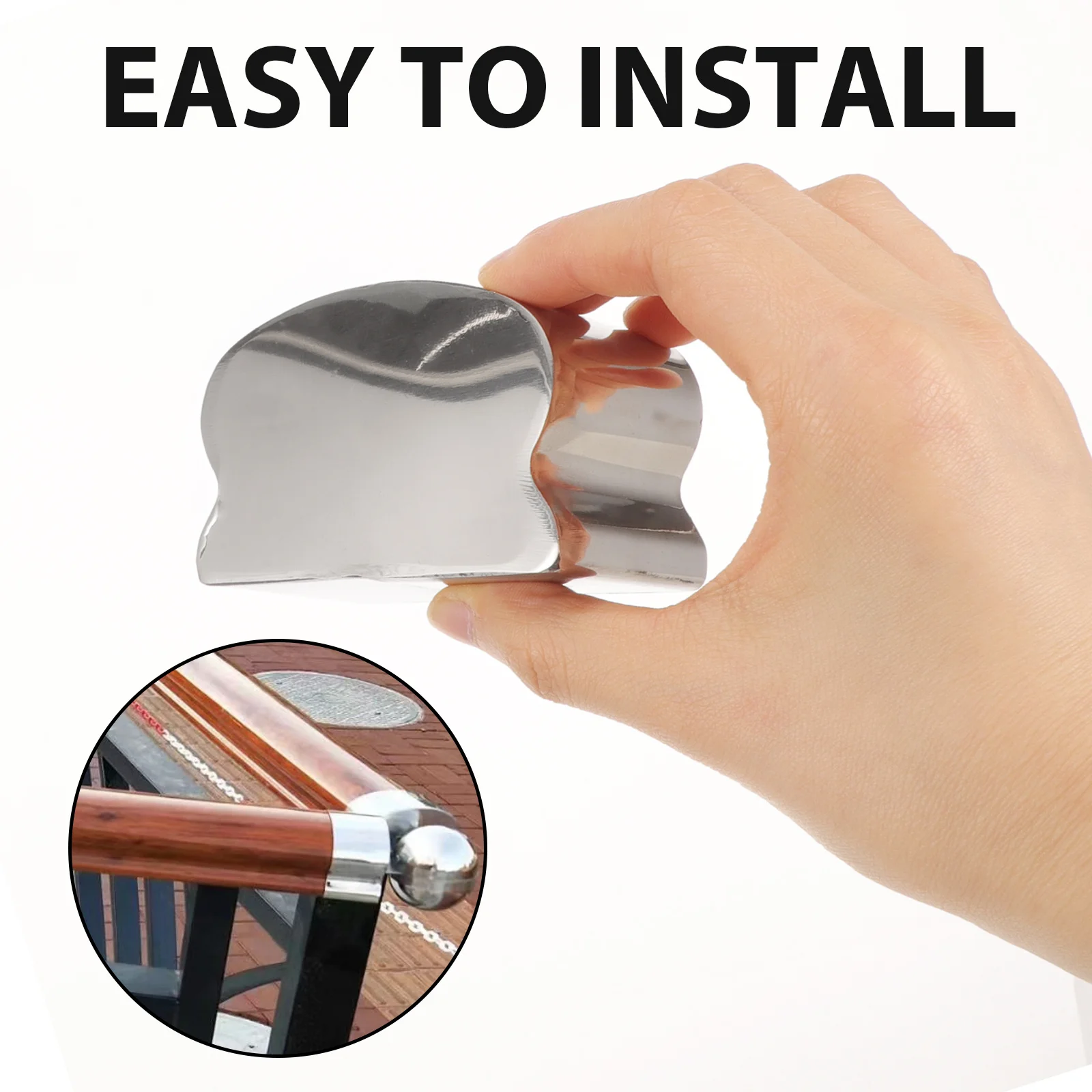 Торцевая заглушка для перил из нержавеющей стали в форме подковы