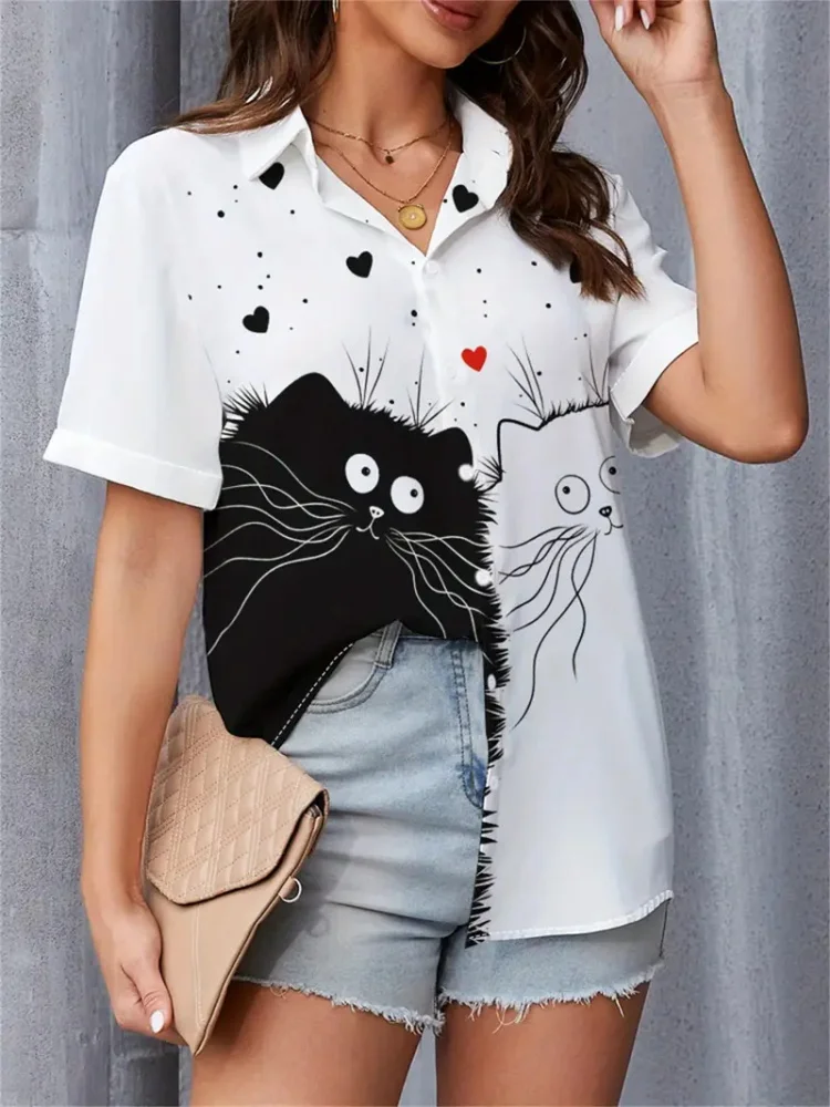 Лето 202, женские рубашки с короткими - Фотография_6